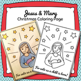 Jesus & Mary Christmas Coloring Page Freebie