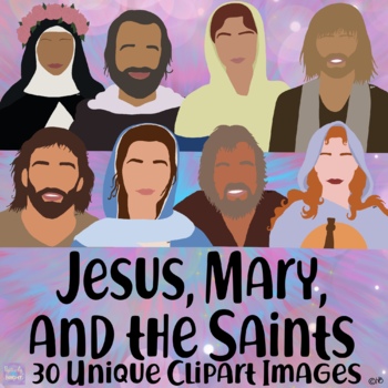Preview of Jesus, Mary, and Saints Clip Art Set