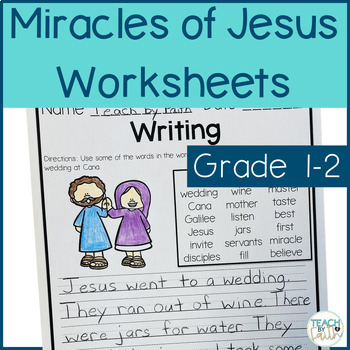 Preview of Miracles of Jesus Bible Lesson Worksheets First and Second Grade