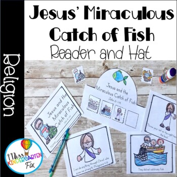 Jesus' Miraculous Catch of Fish Emergent Reader and Hat | pre-k Kindergarten
