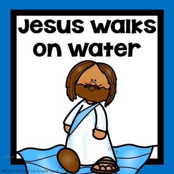 jesus walks on water clipart for kids