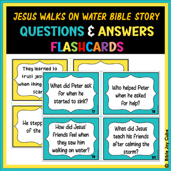 Preview of Jesus Walks on Water Bible Story Questions & Answers Flashcards