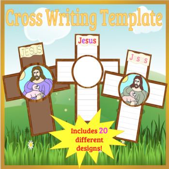 Preview of Jesus Writing Cross Template
