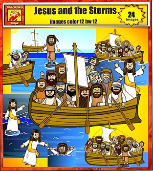 Preview of Jesus and Storms Clip Art: Bible Story Series by Charlotte's Clips
