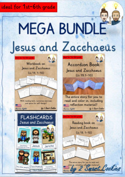 Preview of Jesus and Zacchaeus GROWING Bundle Bible Story New Testament Religion (AmE)