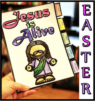 Preview of Jesus is Alive! The Easter Story Coloring Book with Tabs! + Salvation prayer