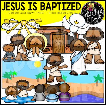 Preview of Jesus is Baptized Clip Art Set {Educlips Clipart}
