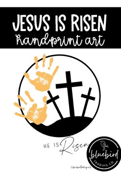 Preview of Jesus is Risen // Easter Handprint Art - Footprint Craft - Gift