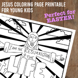 Christ is Risen Easter Coloring Page for Young Kids Pre-K