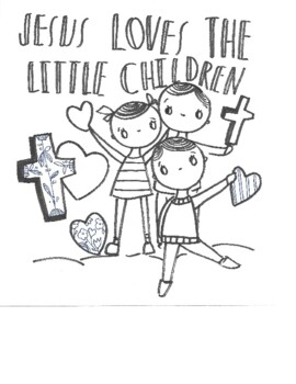 Preview of Jesus loves the little children coloring page