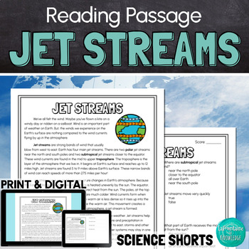 Preview of Jet Streams Reading Comprehension Passage PRINT and DIGITAL