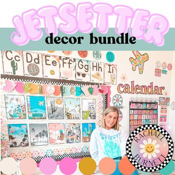 Preview of Jetsetter✈️ // Palm Springs Themed Classroom Decor Growing Bundle