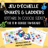 Jeu d'échelle/Snakes & ladders-editable in Google Slides (