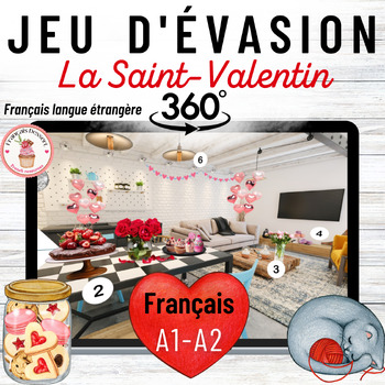 Preview of Jeu d'évasion La Saint-Valentin 360° Français A1 FLE digital Escape Room French