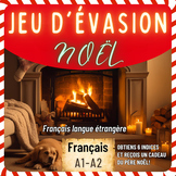 Jeu d'évasion Noël Français A1-A2, Escape Room game French