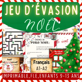 Jeu d'évasion imprimable Noël Français A1-A2, Escape Room 