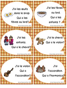 Jeu de vocabulaire Temps des Sucres Sugar Shack Vocabulary I have Who has