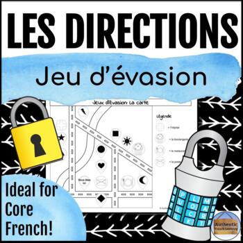 Preview of Les directions: Jeu d'évasion  - French Directions Escape Room Style Game