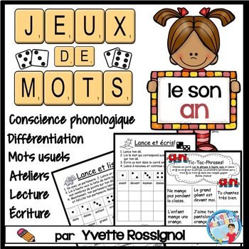 Preview of JEUX DE MOTS FRÉQUENTS POUR LE SON AN | FRENCH PHONICS GAMES WITH SIGHT WORDS