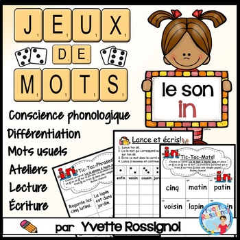 Preview of JEUX DE MOTS FRÉQUENTS POUR LE SON IN | FRENCH PHONICS GAMES WITH SIGHT WORDS