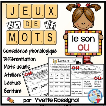 Preview of JEUX DE MOTS FRÉQUENTS POUR LE SON OU | FRENCH PHONICS GAMES WITH SIGHT WORDS