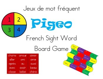 Preview of Jeux de mot Pigeo French Sight word board game