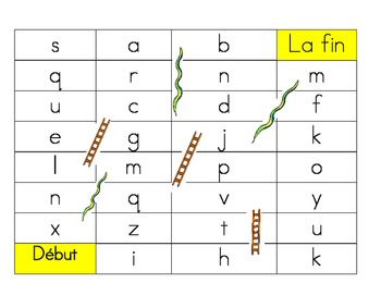 Preview of Jeux de mot Serpent et Echelle - Alphabet Game Snakes and Ladders