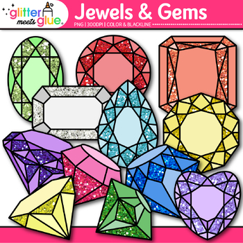 Jewel & Gemstone Clipart: Colorful Rainbow Pirate Treasure Chest Clip Art  PNG