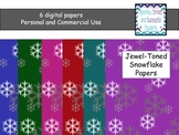Digital Papers: Jewel Toned Snowflake Papers