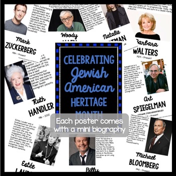 Preview of Jewish American Heritage Month Biography Posters