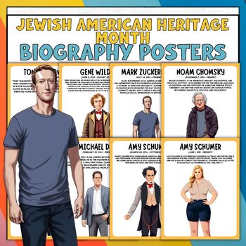 Preview of Jewish American Heritage Month Biography Posters | Bulletin Board