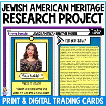 Preview of Jewish American Heritage Month - Trading Cards - Biography Research Project