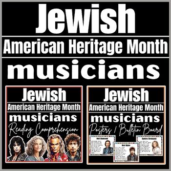 Preview of Jewish American Heritage Month | musicians  | Reading Comprehension | posters