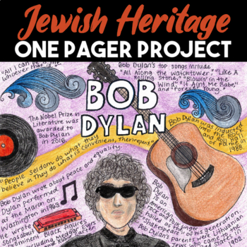 Preview of Jewish Heritage Month Biography One Pager Project — Jewish American Heritage