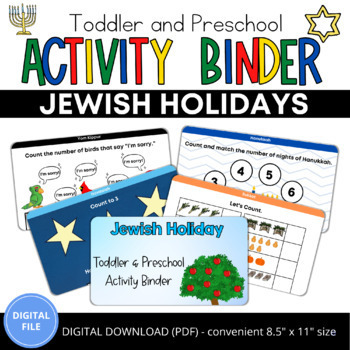 Preview of Jewish Holidays Toddler & Preschool Learning Activity Binder Busy Book Parent