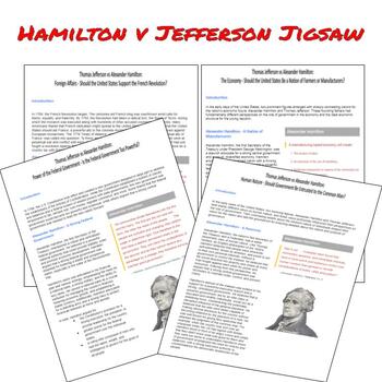 Preview of Federalists and Anti-Federalists - Jefferson vs Hamilton - Jigsaw