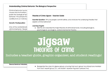 Preview of Jigsaw Group Activity | Theories of Crime