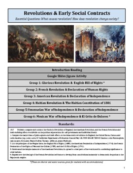Preview of Age of Revolutions Primary Source Google Slides Cooperative Jigsaw & Assessment