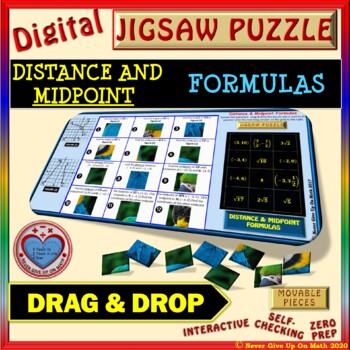 Preview of Jigsaw Puzzle: Distance & Midpoint Formulas DISTANCE LEARNING