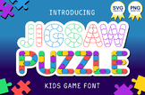 Jigsaw Puzzle Font, Color - Outline - Black Version, OTG,SVG,PNG