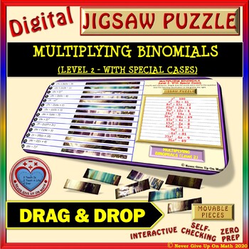 Preview of Jigsaw Puzzle: Multiplying Binomials * Level 2: WITH Special Cases