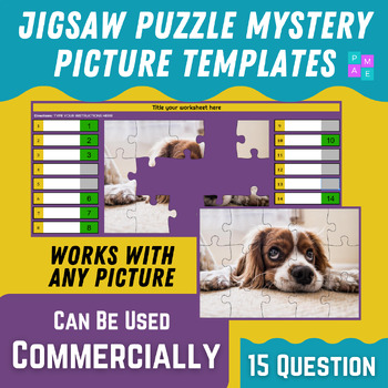 Preview of Jigsaw Puzzle Mystery Template (4 colors) - 15 Piece/15 Questions