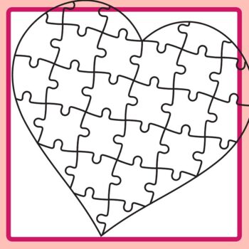 Jigsaw Puzzle Overlays (Hearts) Make Your Own Jigsaw Puzzles Template ...