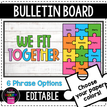 Preview of Jigsaw Puzzle Piece Bulletin Board Craft - [EDITABLE]
