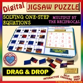 Jigsaw Puzzle: Solving 1-step equation Multiply by Recipro