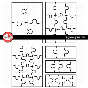 Preview of Jigsaw Puzzle Template Clipart by Poppydreamz