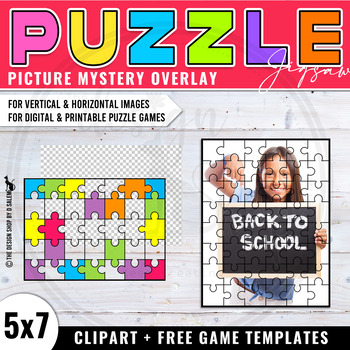 Preview of Jigsaw Puzzles Progression Overlay Templates For Digital and Printable Set 8