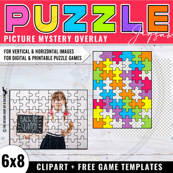 Preview of Jigsaw Puzzles Progression Overlay Templates For Digital and Printable Set 9