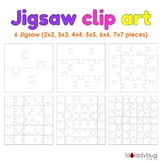 Jigsaw squared clip art. Commercial use. Jigsaw Clipart.