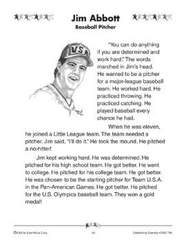 Jim Abbott: Baseball Pitcher by Evan-Moor Educational Publishers